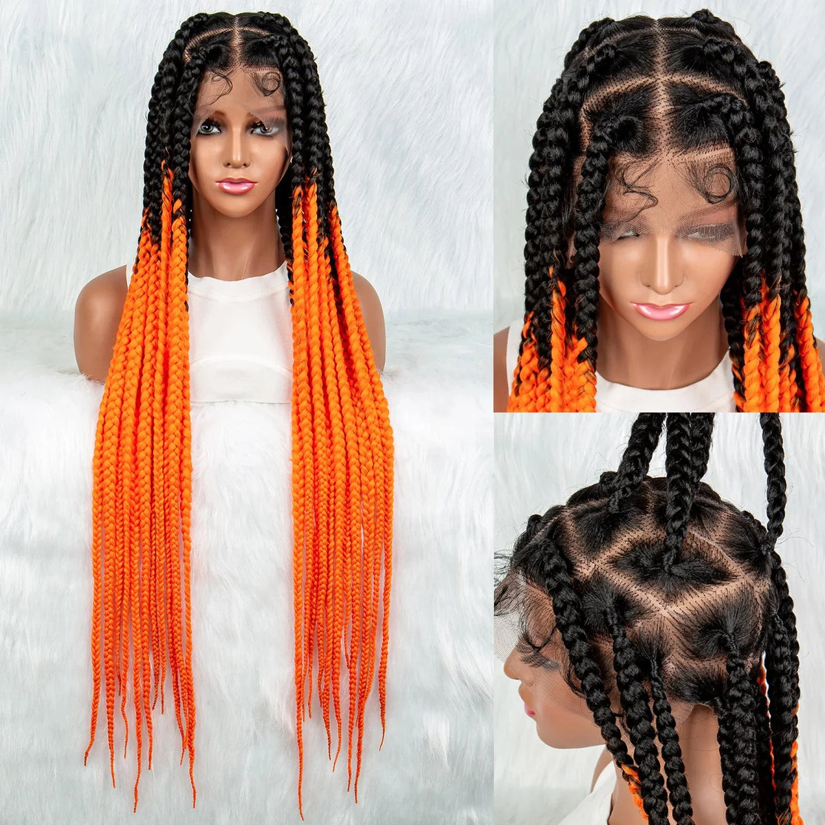 HD Lace Knotless Square Box Braids Wig | Full Lace | Baby Hair | Black Women
