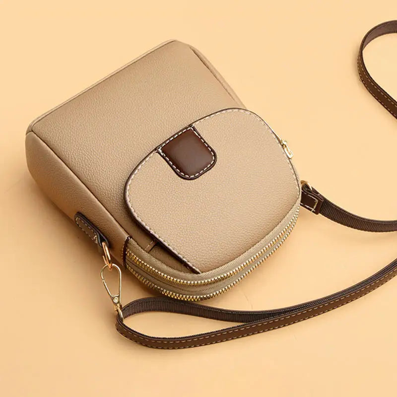 Fashion Leather Crossbody Bag for Women | Mini Shoulder Bag & Flip Zipper Messenger Bag (Students' Small Handbag)