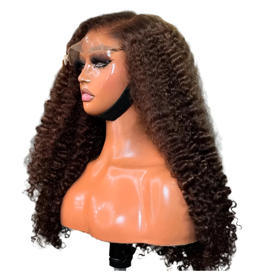 Brown Burmese Curly HD Lace Frontal Wig | Glueless Ready-to-Wear Human Hair