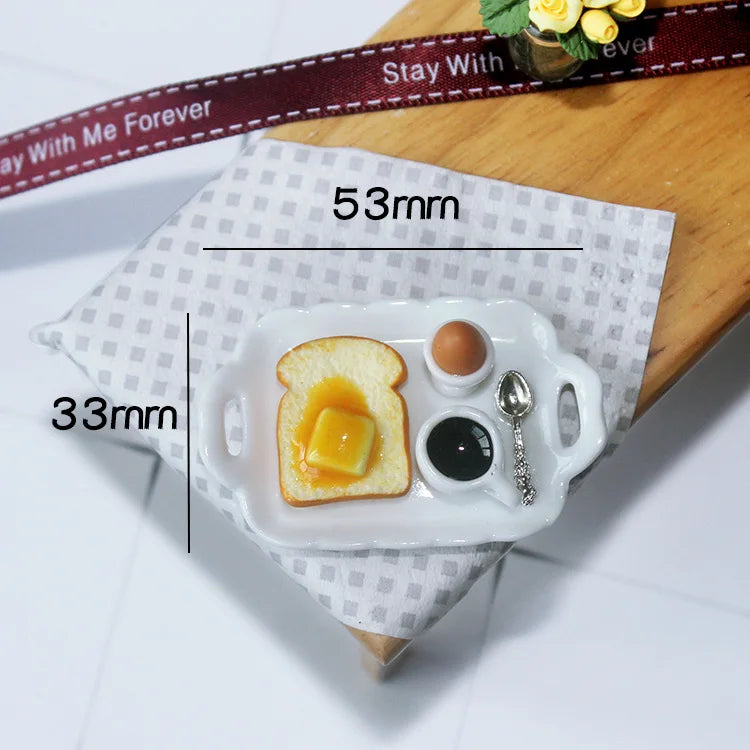 Cute Cat Bread Toast Model Toys Miniature Photography Props Figurines Gift Desktop Ornaments Figurine Decoration Crafts