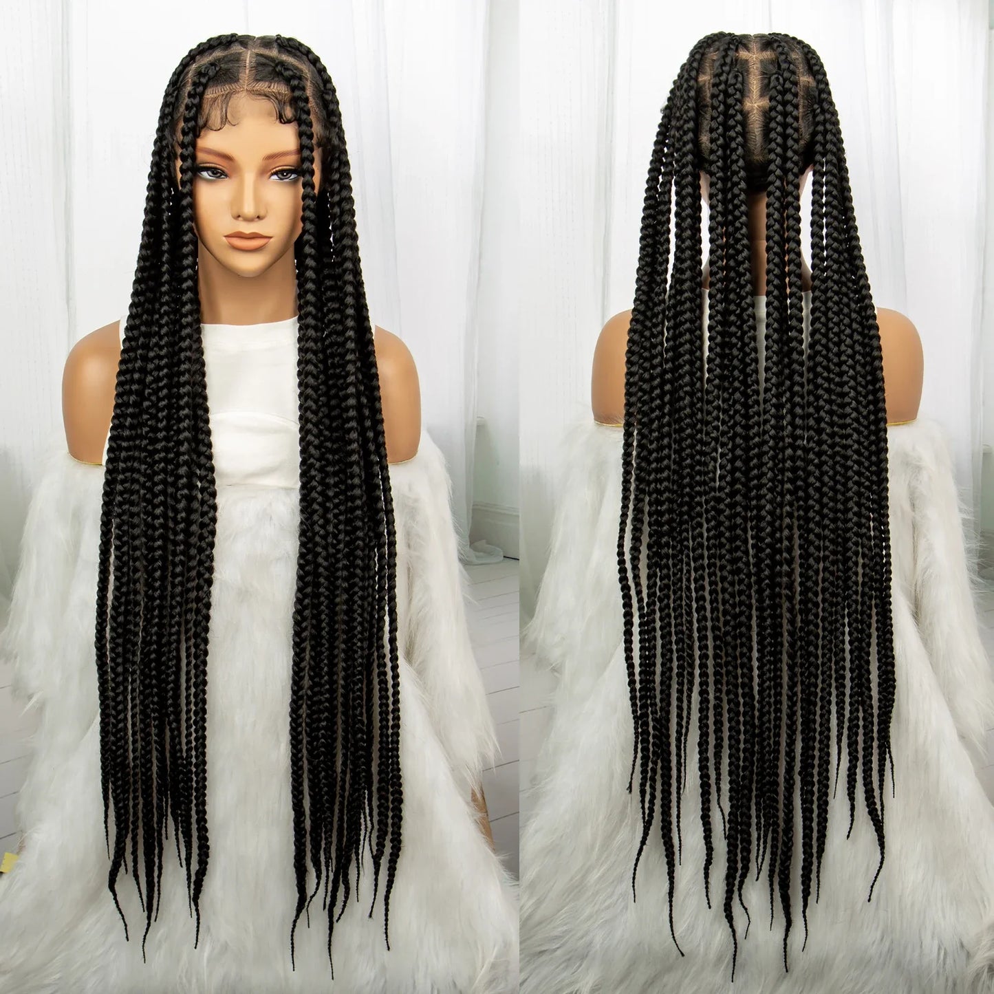 Beaded Dreadlocks Full Lace Wig | Knotless Box & Cornrow Braids