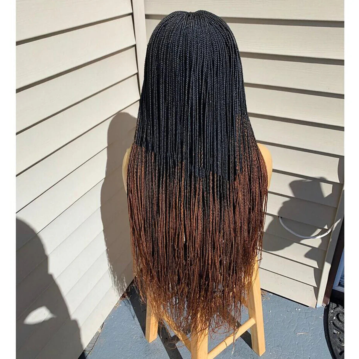 Ombre Blonde Knotless Box Braided Wig | Full Lace Braids Wig | Senegalese Twist, Passion Twist, Faux Locs Styles Available | Kanekalon Hair