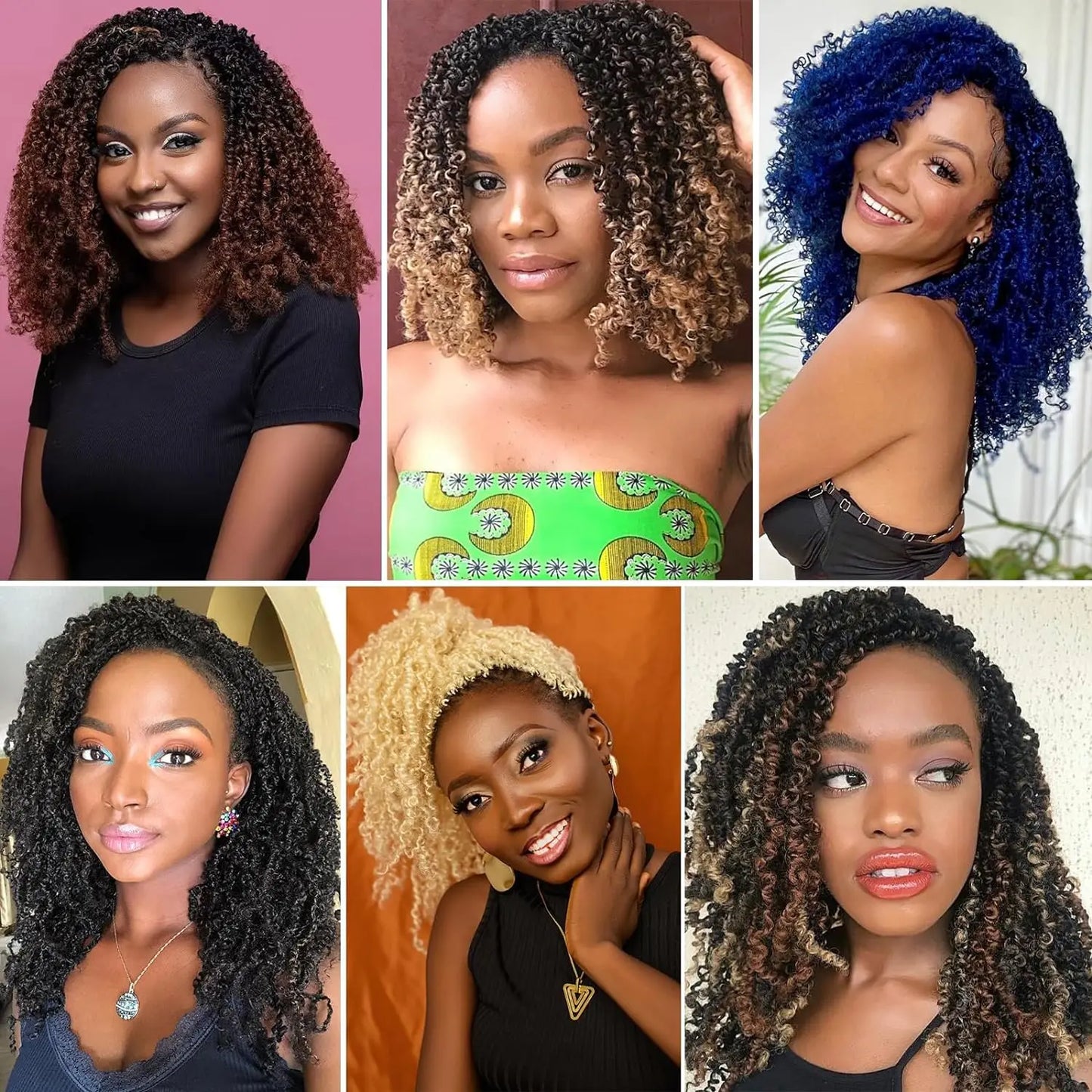 Pre-Looped Mini Twist Crochet Hair | Bohemian Spring Twists & Senegalese with Curls (Synthetic)