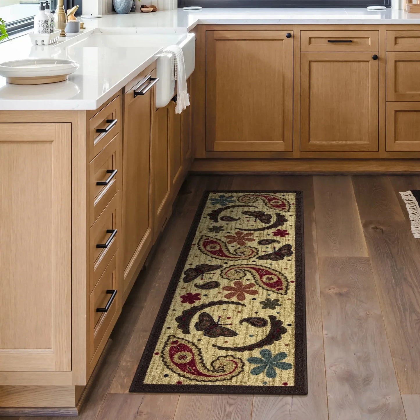 VIKAMA Bohemian Crystal Velvet Carpet Dirt Resistant And Easy To Care Hallway Full Carpeted Balcony Carpeted Home Decor