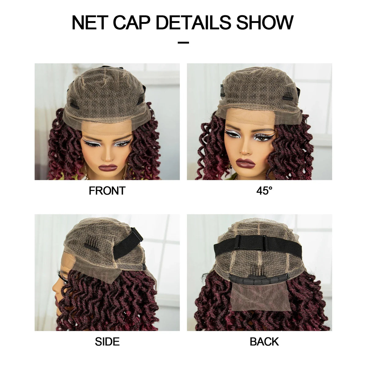 99J Burgundy Faux Locs Full Lace Wig | Baby Hair | Transparent Lace Front | Crochet Braids | Black Women