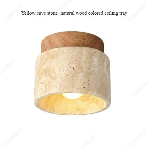 New European LED Yellow Cave Ceiling Lamp Cream Wind Corridor Porch Living Room Balcony Bedroom Lighting