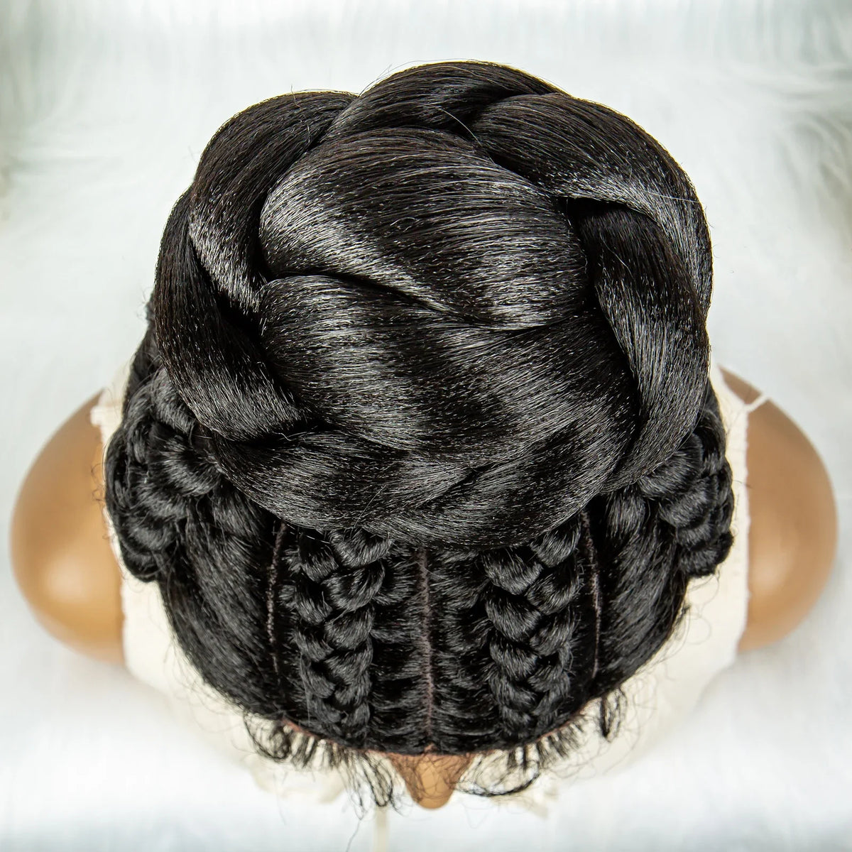 KIMA Bun Updo Braided Wig | Cornrow Style | Lace Front with Baby Hair