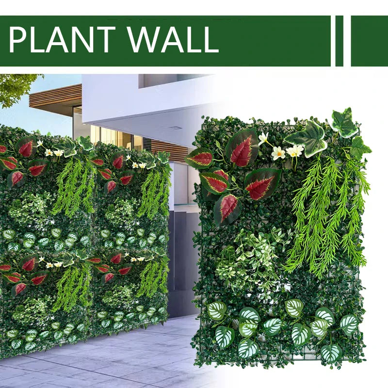 Artificial Ivy & Fern Leaf Wall Panel Plastic Greenery Backdrop for Weddings Parties Events Outdoor/Indoor Decor Party Backdrop