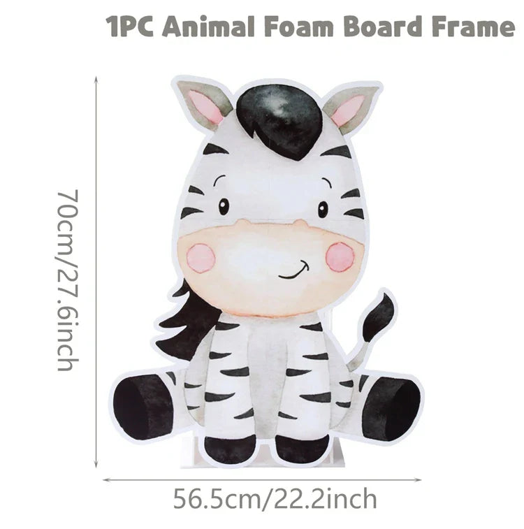70cm Big Jungle Animal Party Stand Ornament Safari Happy Birthday Party Decoration Kids Jungle Woodland Party Decor Baby Shower
