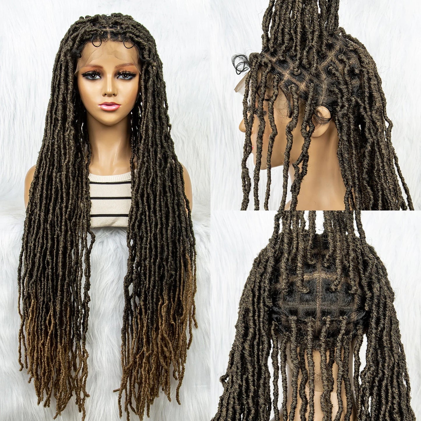 KIMA 36" Colorful Dreadlocks Braids Wig | Full Lace Front & Baby Hair