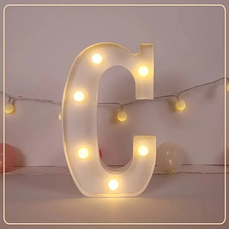 21.8cm White LED Letter&Number Night Lights,Battery Powered Decoration Lights,Wall Lights For Wedding,Birthday,Party,Christmas