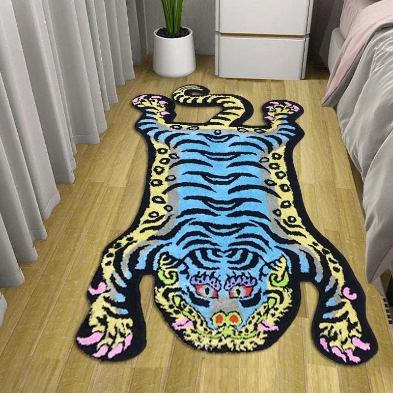 VIKAMA Bionic Tiger Patterned Rug - Exclusive Shaped Mat, Ideal for Living Room & Bedroom Decor, Must - Have Carpet
