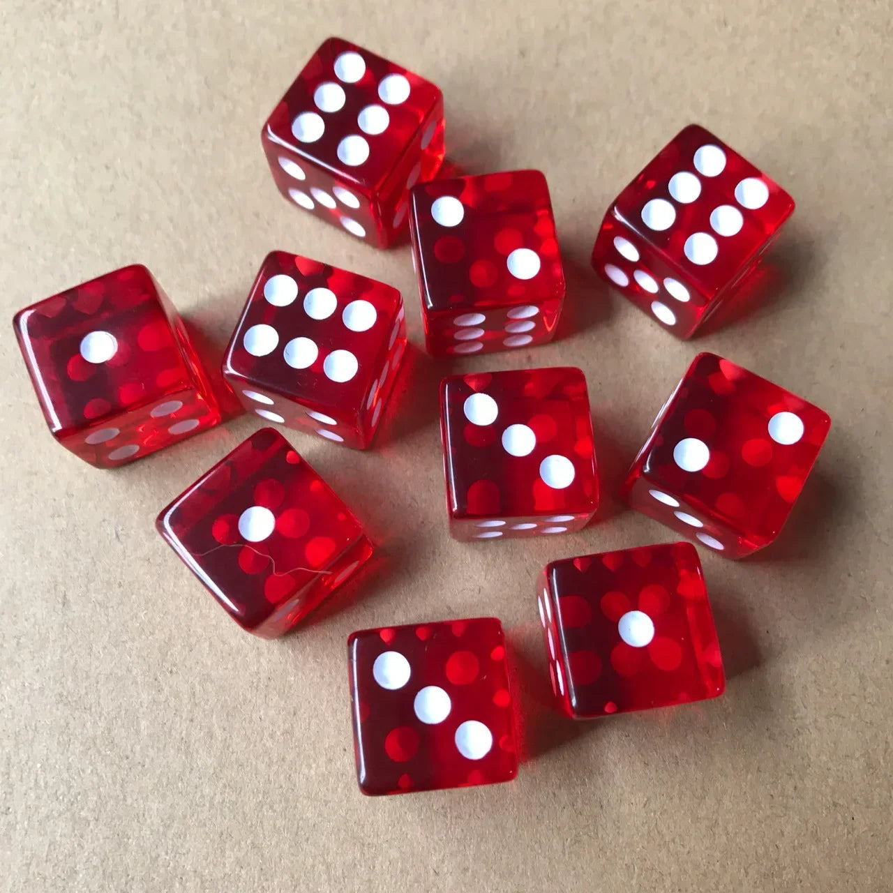 10pcs/set Transparent Dice Right Angle Dice Board Game Accessories 16mm