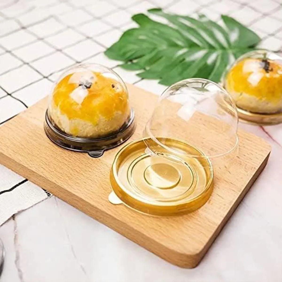 50pcs Transparent Cake Box Container Transparent Cupcake Dome Pastry Baking Packaging Boxes Wedding Party Supplies Gifts Decor