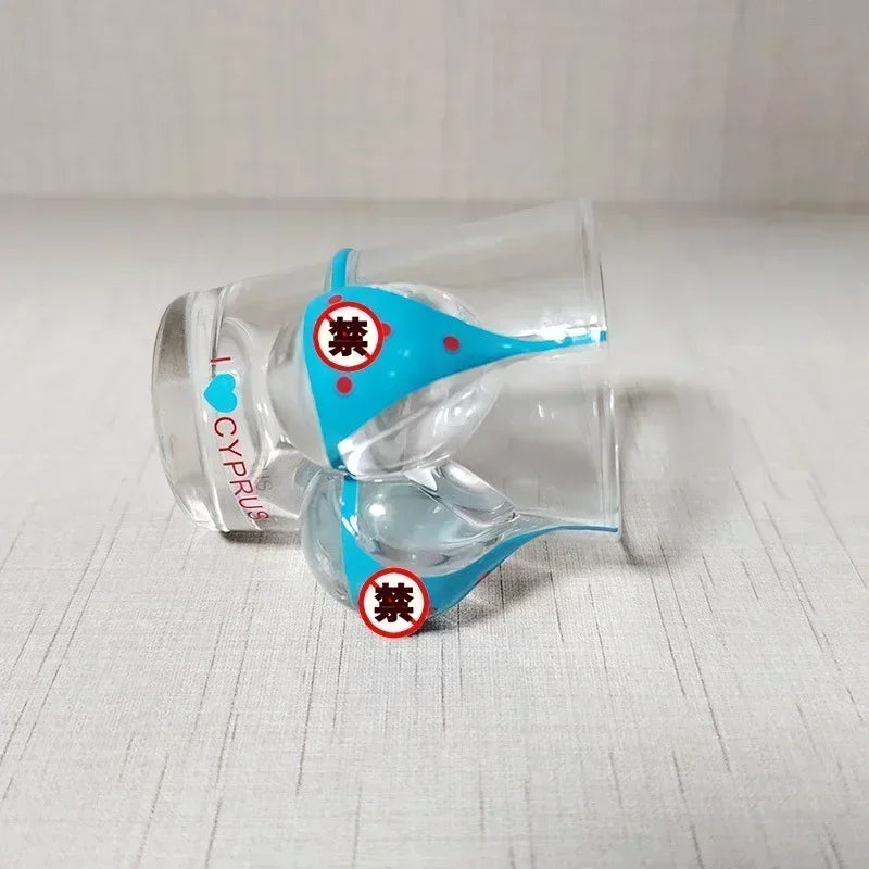 Hand Painted Pattern Glass Cup for Women, Small Wine Cup, Durable Human Bikini, Shot Glass