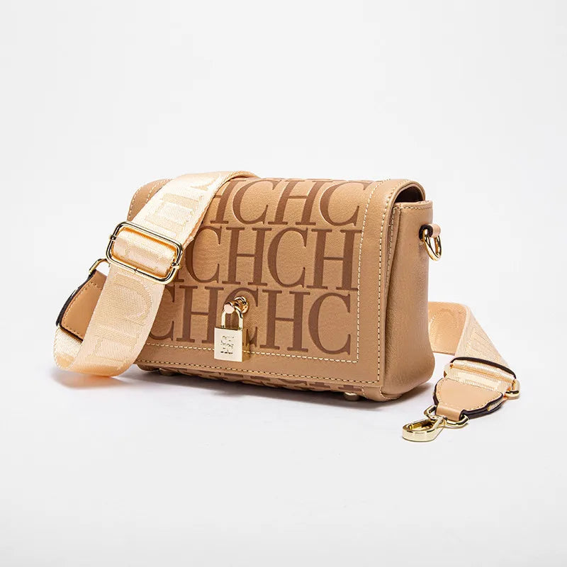 Fashion Design Metal Buckle Women's Shoulder Bag | Luxury Brand Solid Colour Printed Head Bag (Casual Crossbody for Parties)