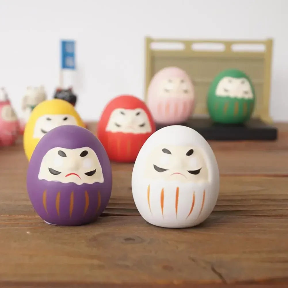 8 styles Japanese Ceramic Daruma Doll Crafts Lucky Charm Fortune Ornament Landscape Home Desk Decor Miniature Gifts Accessories