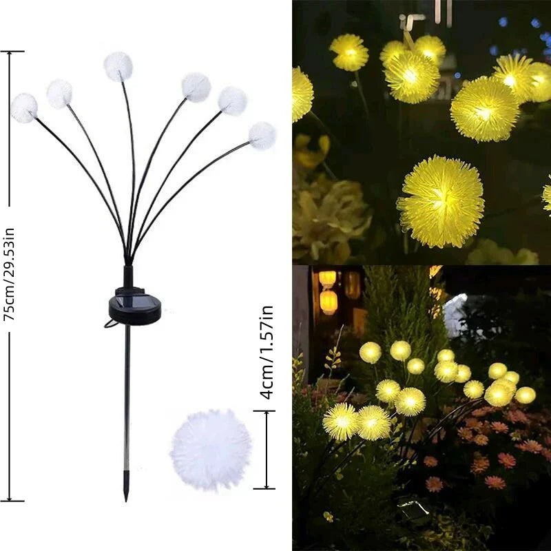 1PC Solar LED Dandelion Garden Lights, 6-Head 2 Modes Lawn Lamp,Ideal Landscape Lighting For Garden,Lawn,Yard,Pathway,Balcony