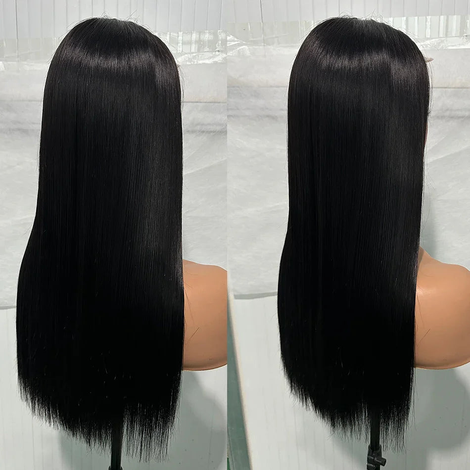 300% Density Bone Silky Straight Human Hair Wig | Double Drawn HD Transparent Lace Closure Glueless Wig (Wear & Go)