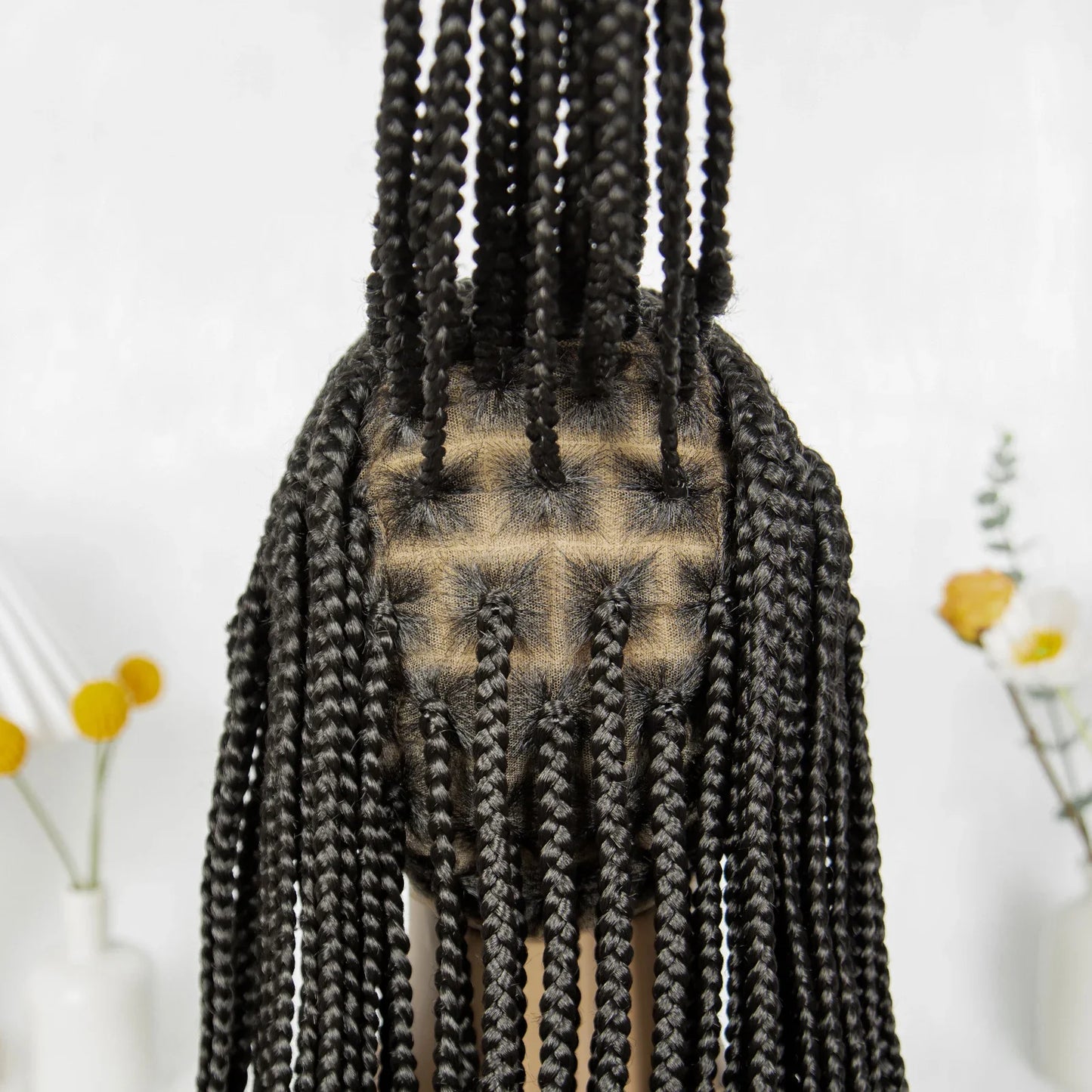 HD Lace Front Knotless Box Braids Wig | Cornrow Detail & Baby Hair