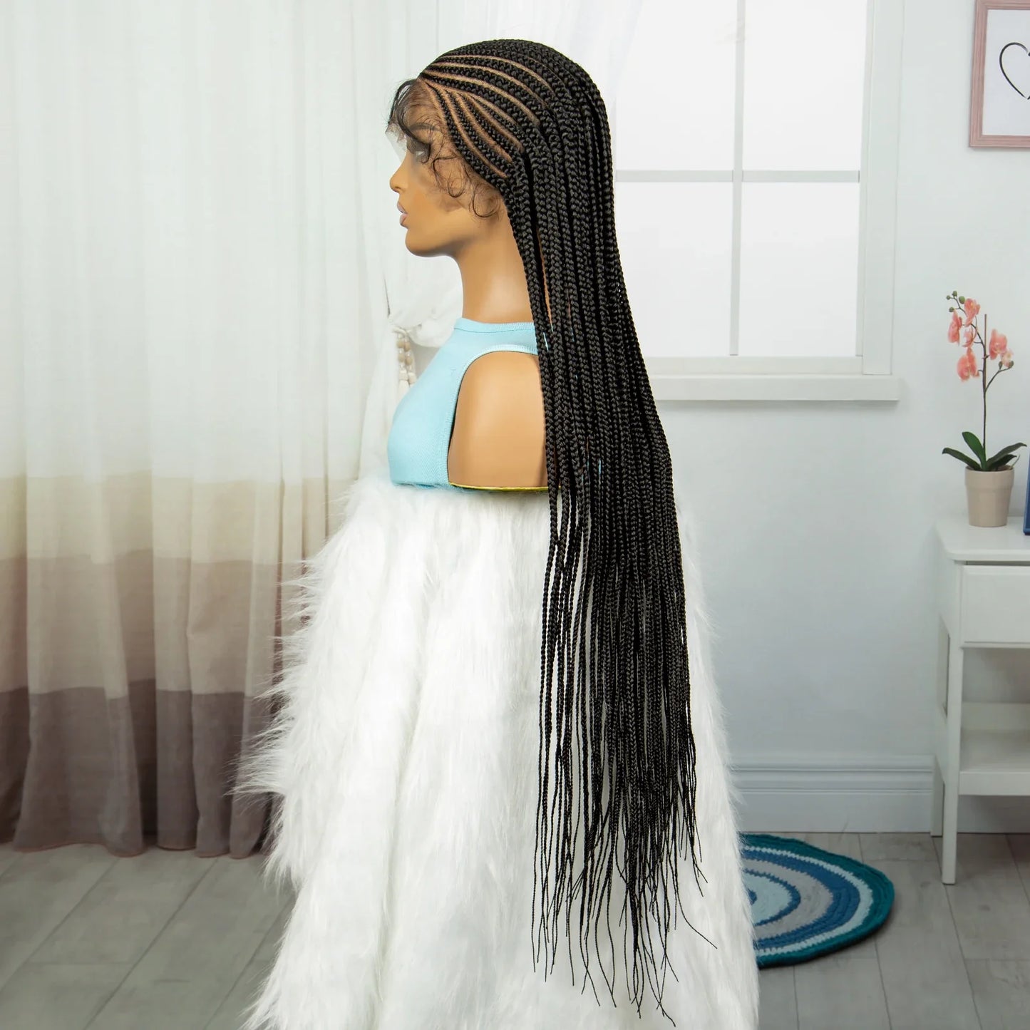 Cornrow Knotless Box Braids Wig | Full Lace Frontal | Baby Hair