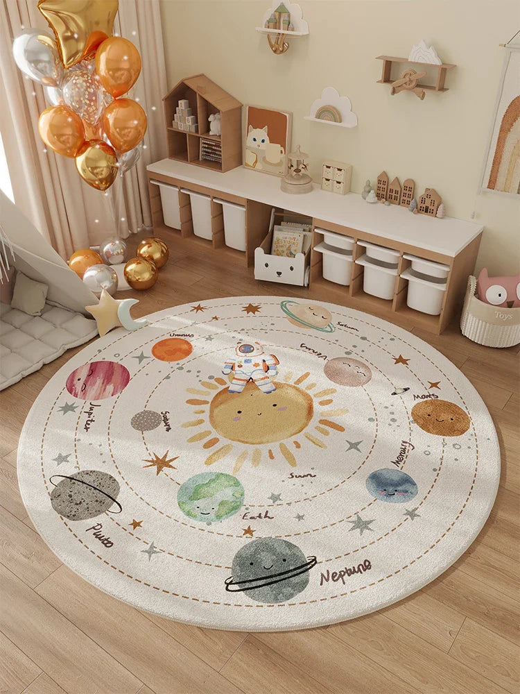 VIKAMA Household Winter New Children's Room Carpet Bedroom Bedside Rug Waterproof Swivel Chair Floor Cushion Home Decor