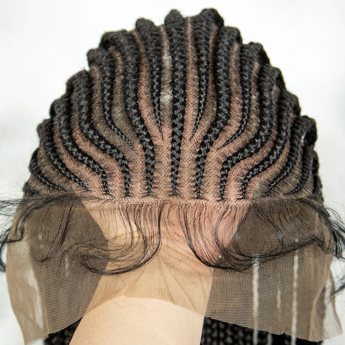 HD Transparent Full Lace Knotless Box & Cornrow Braids Wig