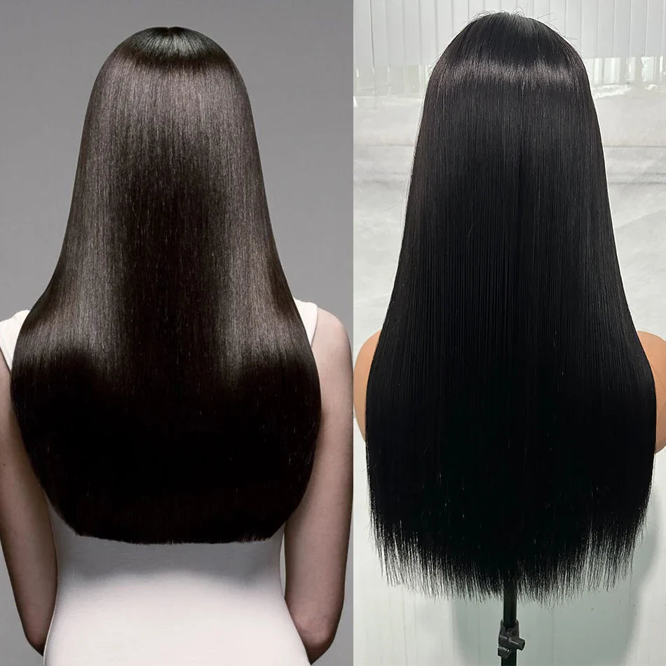 300% Density Bone Silky Straight Human Hair Wig | Double Drawn HD Transparent Lace Closure Glueless Wig (Wear & Go)