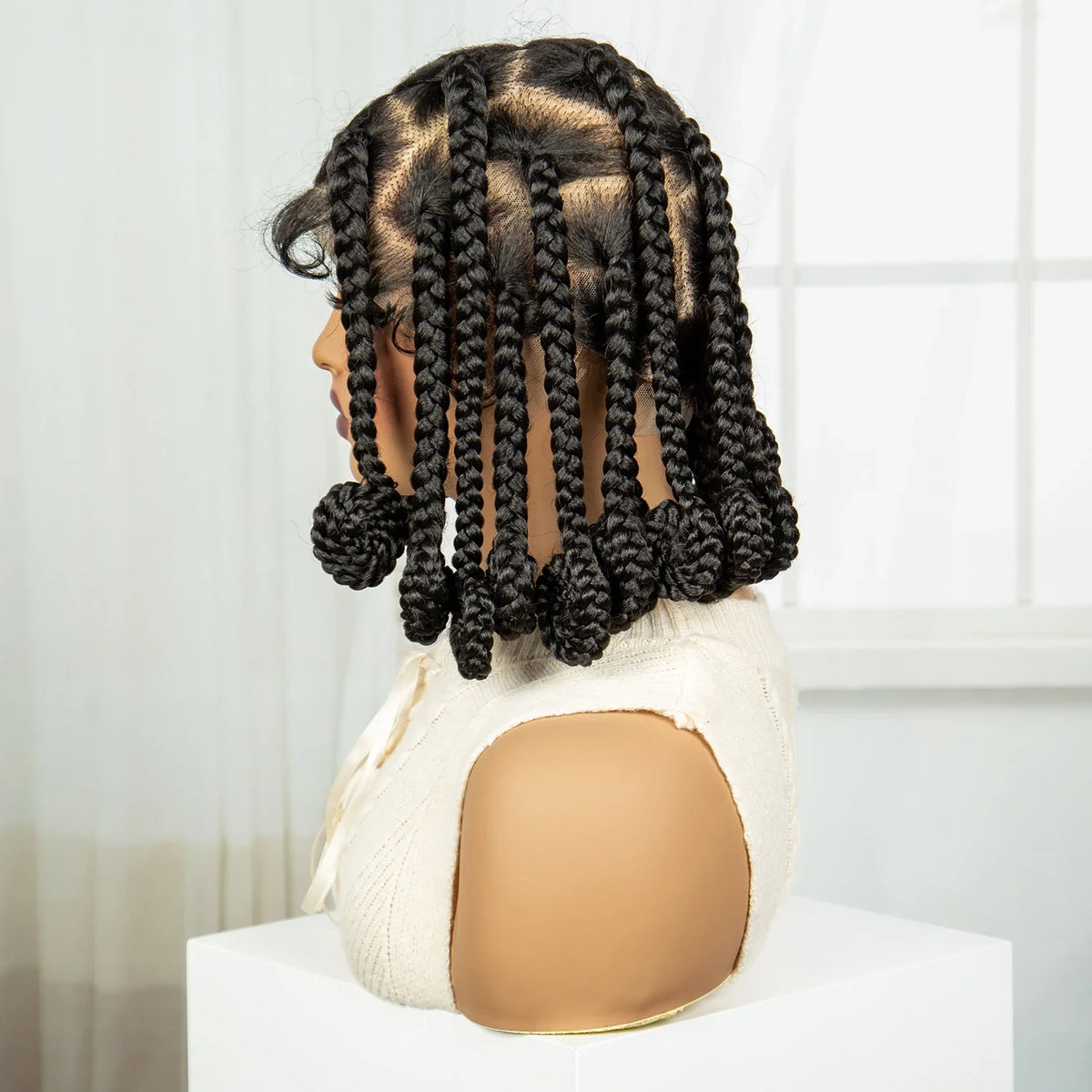 Handmade Bantu Knotless Braids Wig | Full Lace Frontal | Baby Hair