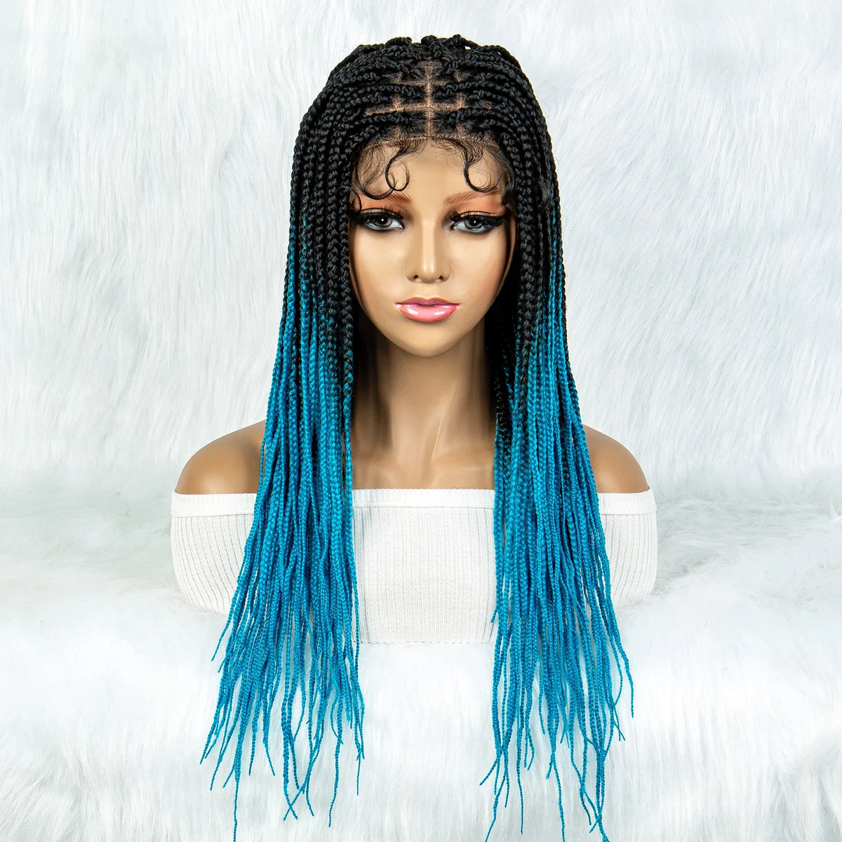 Colorful Knotless Box Braids Wig | Full Lace Front with Baby Hair