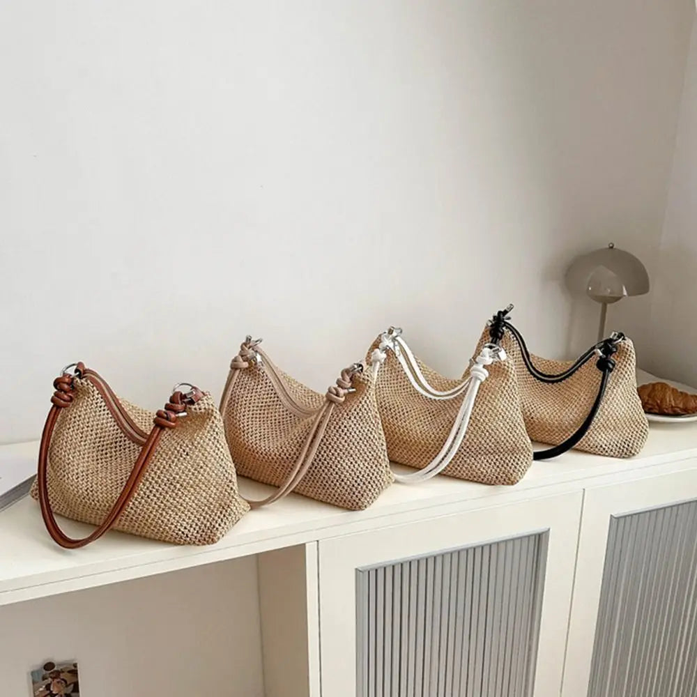 Handmade Braid Straw Bag | Large Capacity Summer Beach Shoulder Bag & Women Girls Fashion Handbag (Rattan Woven Tote for Ladies)