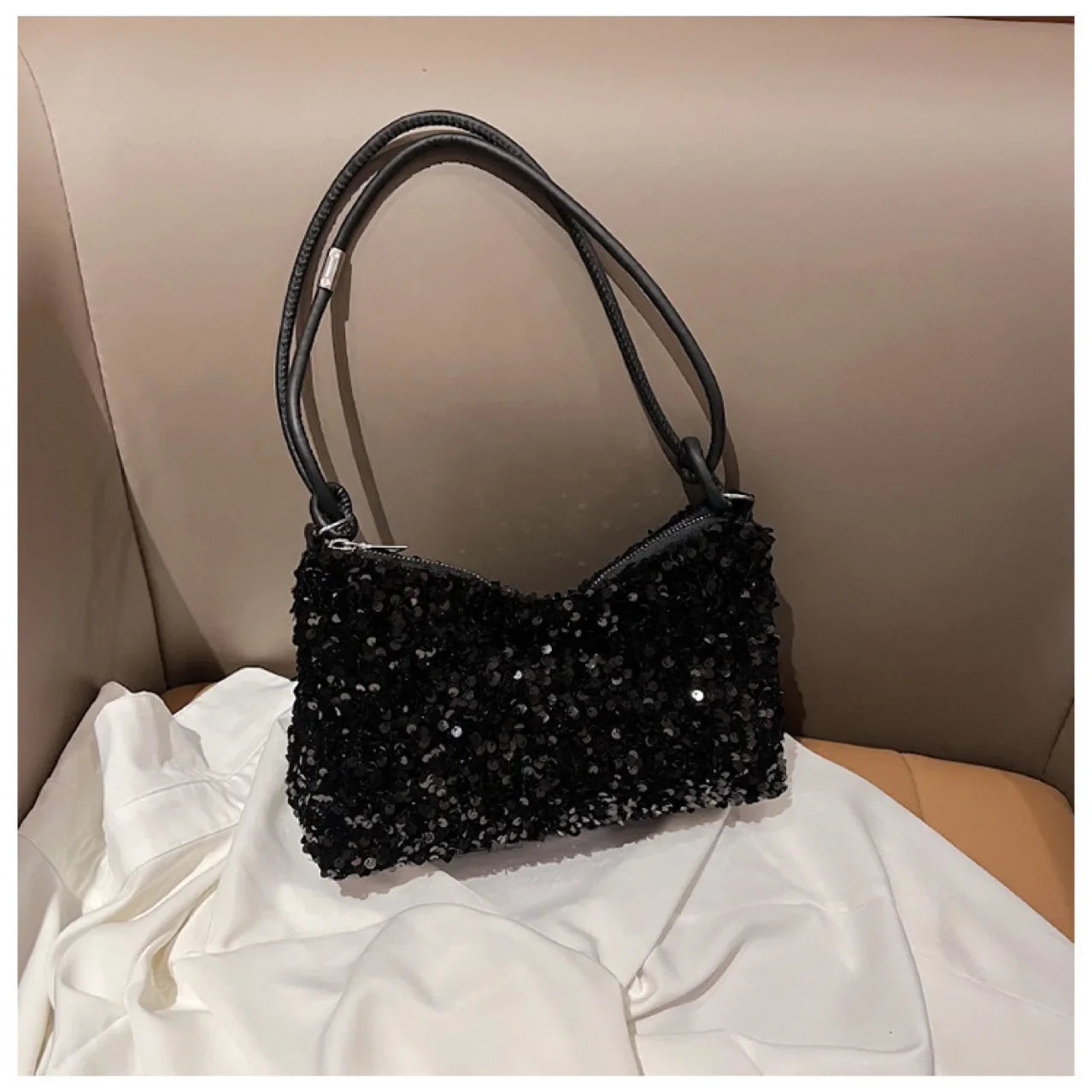 Women's New Korean Style Sequin Handbag | Popular Bling Shoulder & Underarm Bag (Wedding Banquet Wallet & Glitter Crossbody)