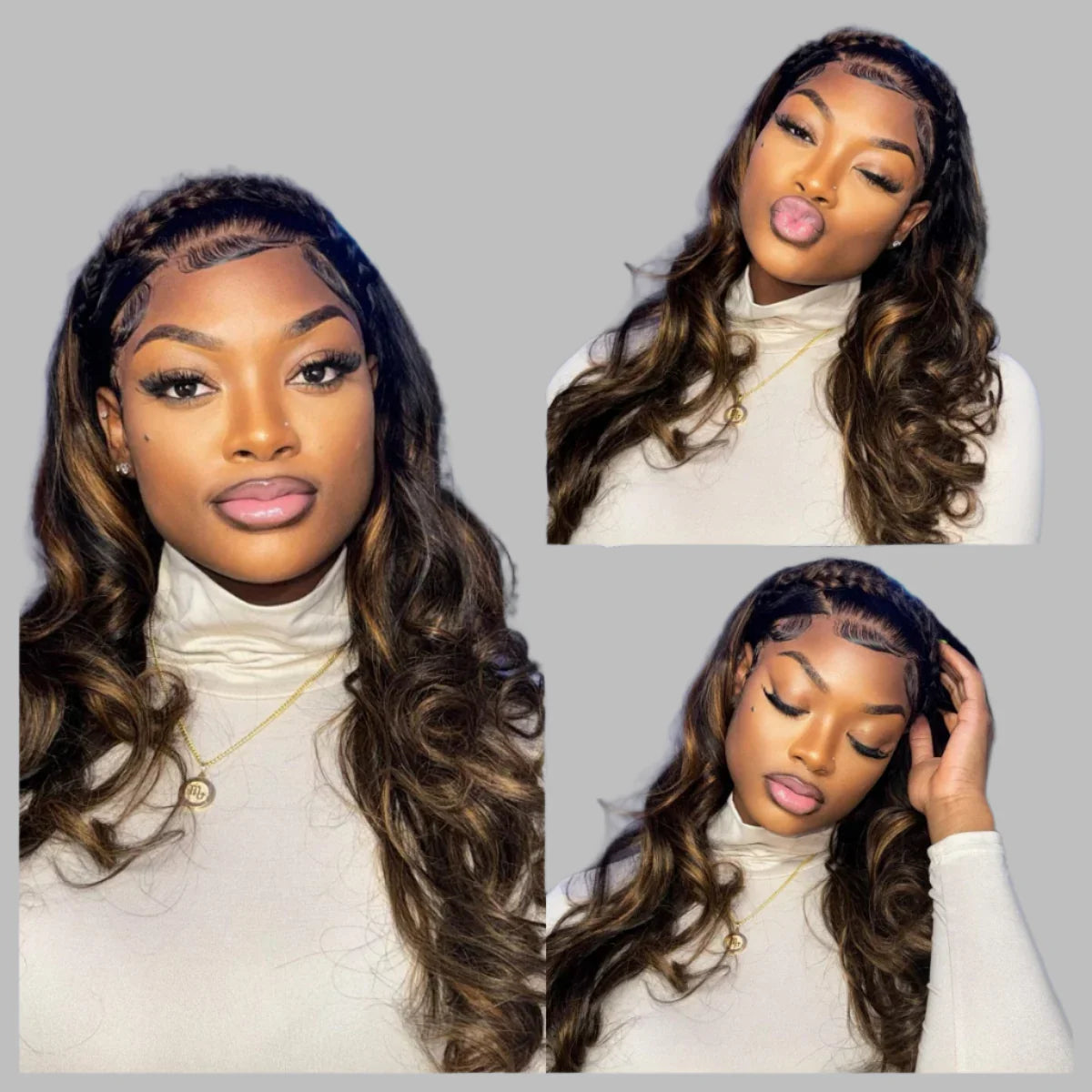 FB30 Balayage Highlight Body Wave Wig | 150% Density 7x5 Glueless Lace Front Human Hair (Invisible Knots)