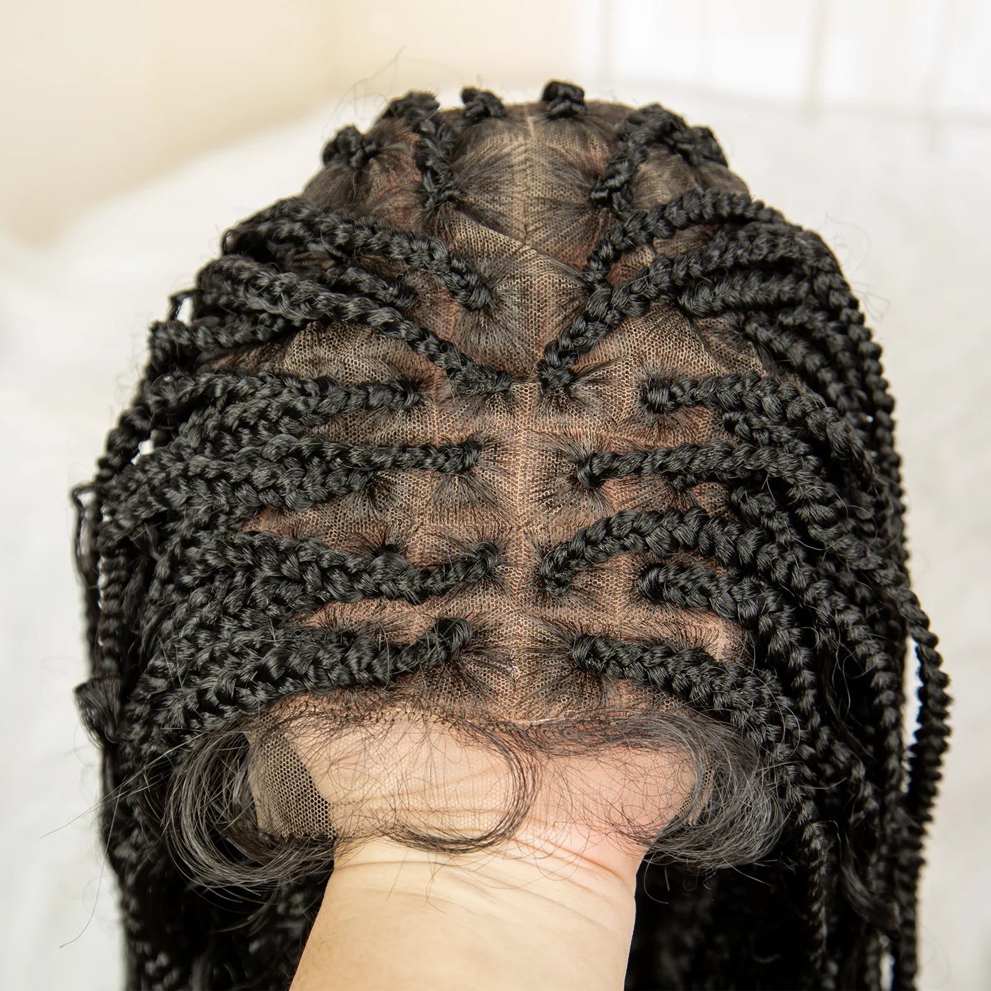 32 Inch Senegalese Twist Braided Wig - Knotless - Full Lace - Synthetic - with Baby Hair