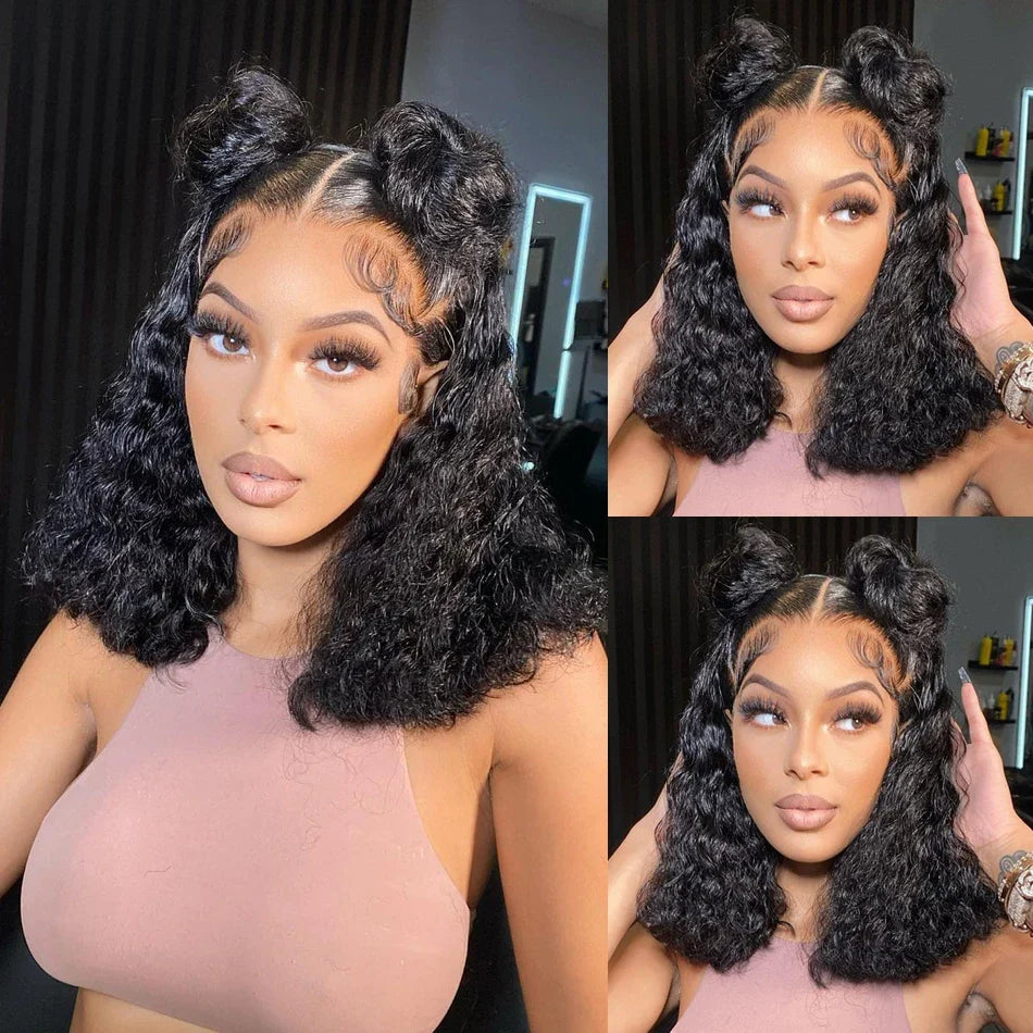 12A Deep Wave Bob Wig | Glueless | Ready to Go | Lace Frontal & Closure Options | Brazilian Remy Human Hair