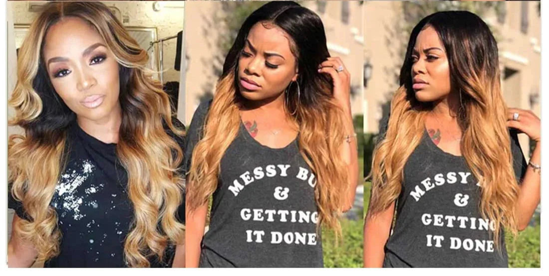 Ombre Body Wave Lace Front Wig | 180% Density Brazilian Remy Human Hair (13x4 & 4x4, Pre-Plucked)