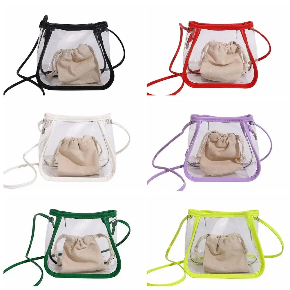 Creative 2-in-1 Clear Crossbody Bag | Portable Waterproof PVC Shoulder Tote (Casual Women's Commuting Bag)