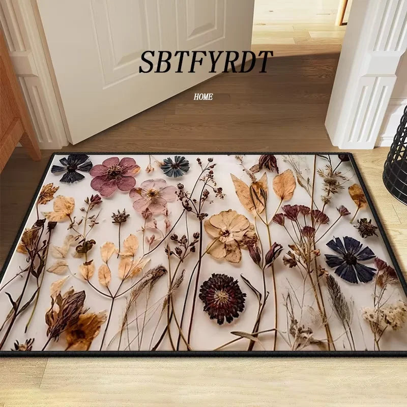 VIKAMA Beautiful Flower Mat Door Mat Outdoor Carpet Welcome Mat Soft Living Room Carpet Rug For Bedroom Soft Home Decoration