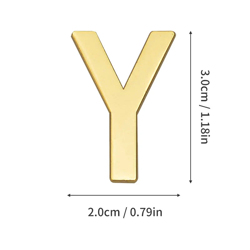 1Pcs Metal Self Adhesive House Number English Alphabet Letters for Apartment Room Door Plate Table Mailbox Number Stickers 3*2cm