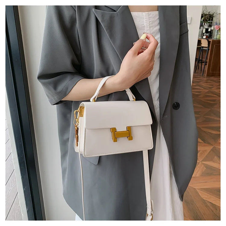 New Fashion Korean Style Small Square Bag | Textured Versatile Shoulder Crossbody Handbag for Women (Solid Color)