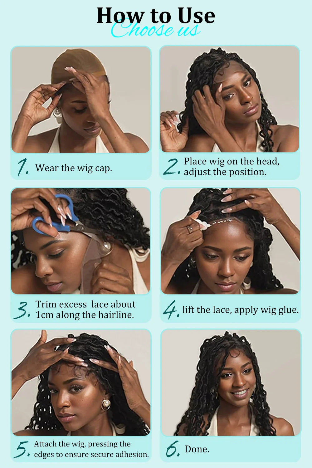 KIMA Twisted Boho Braided Wigs Curly Dreadlocks Full Lace Knotless Synthetic Box Braids Wig  Curly Wigs for Black Women
