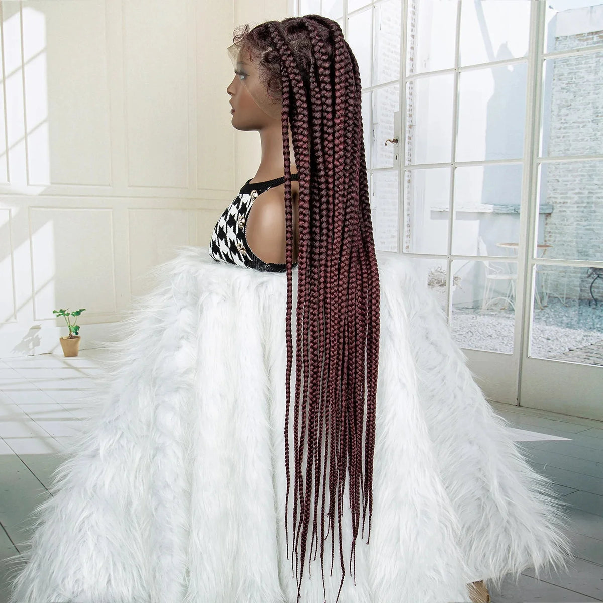 Jumbo Cornrow & Knotless Box Braids Wig | Full Lace | Baby Hair | Black Women