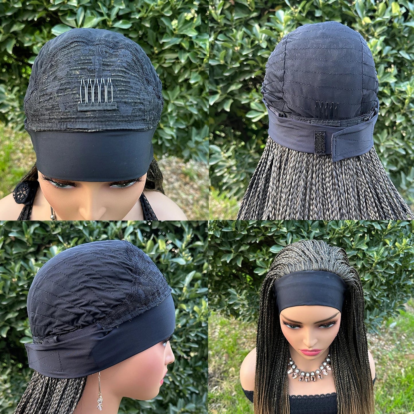 Headband Box Braids Wig | Ombre Brown | Long Braided Dreadlock Wig | Synthetic Hair | Cosplay & Daily Use