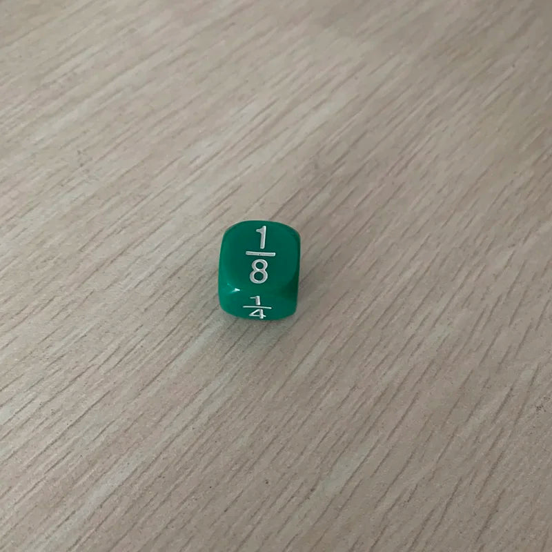 10 PCS/Set White/Green/Red Fractional Number Funny Dice Education Game Accessory  16*16 mm