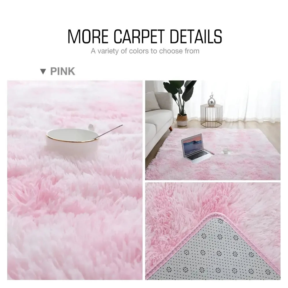 VIKAMA Mauve Soft And Cozy Plush Living Room Sofa Carpet Scandinavian Ins Style Bedroom Plush Carpet Home Decoration Carpet