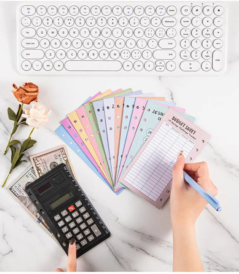 A6 100 Envelopes Eave Money, 52 Weeks Save Challenge, 30 Days Save, Euros USD Cash Envelopes Budget Planner Easy To Save