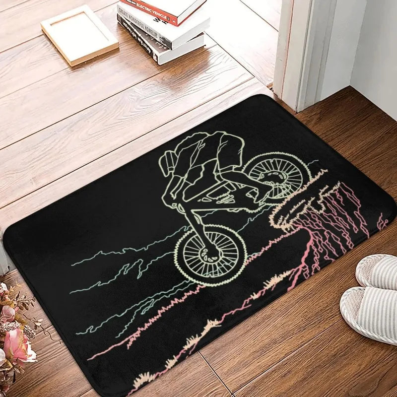 MTB Bike Door Floor Kitchen Bath  Living Room Mat Anti-Slip Outdoor Bicycle Cyclist Biking Doormat Entrance Rug Carpet Footpad