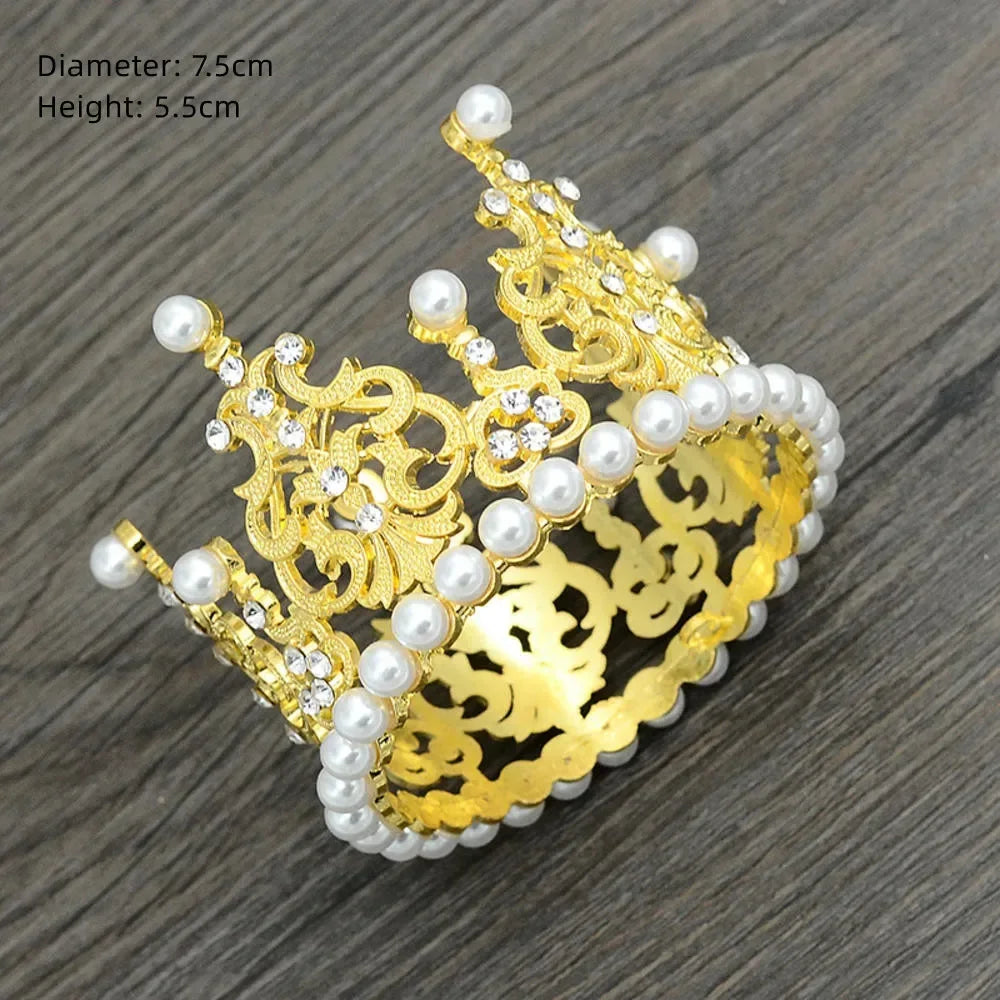 Rhinestone Crown Baking Cake Topper Headwear Decoration Children's Hair Accessories Princess Wedding Birthday Party Supplies New