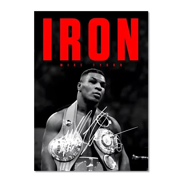 World Boxing Champion Ali Classic Scene Wall Art Poster Boxer Tyson Mural Modern Home Decor Perfect for Living Room Decor