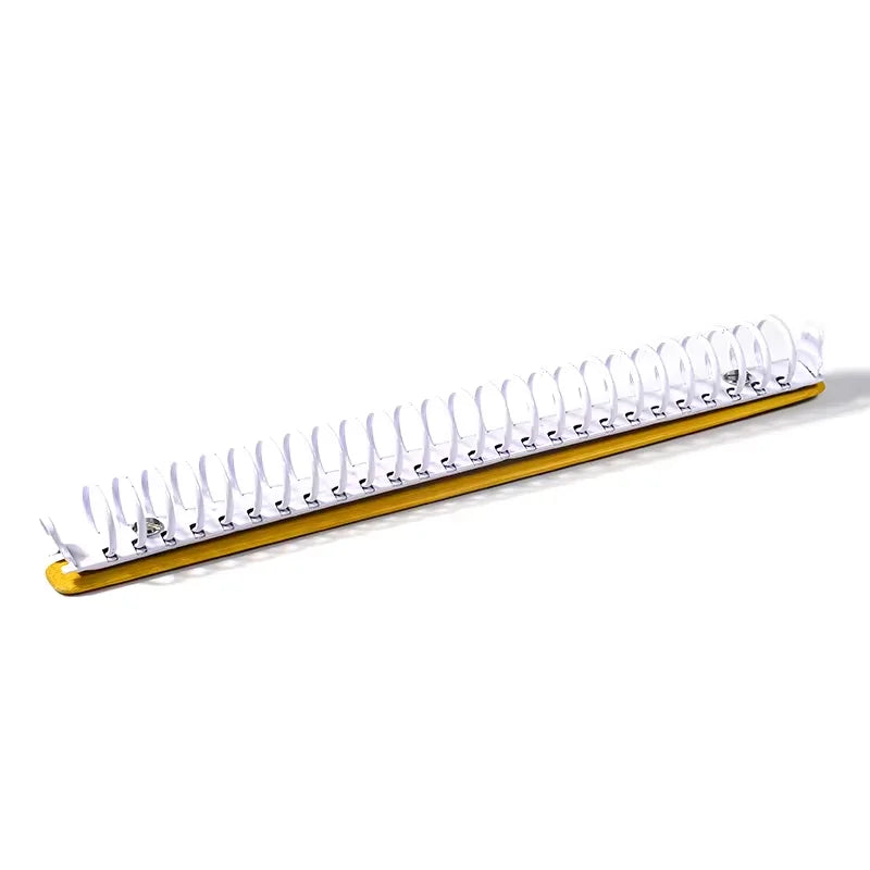 B5 Colorful Metal Ring Binder Clips with Bamboo Back Panel 26 Detachable Buckle Loose-leaf Binding Strip for Notebook